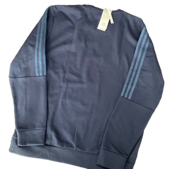 Adidas Men’s Fleece Sweatshirt Blue Size Large NWT - Picture 4 of 9
